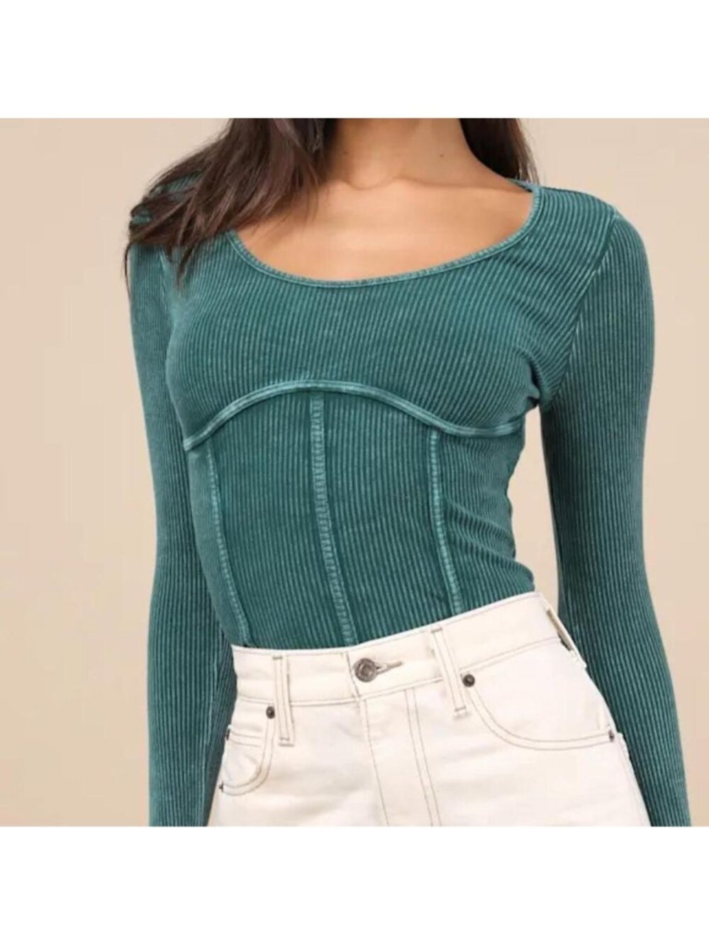 Lulu's green long sleeve top #evening #fashion #cute #sexy #summer